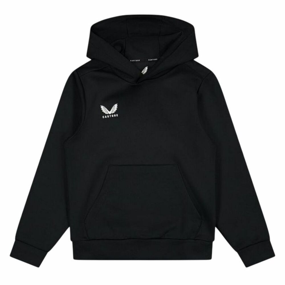 Castore Childrens/Kids Logo Polyester Hoodie / Caviar/Black